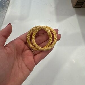 Dior Vintage Gold Twisted Rope Signed Brooch